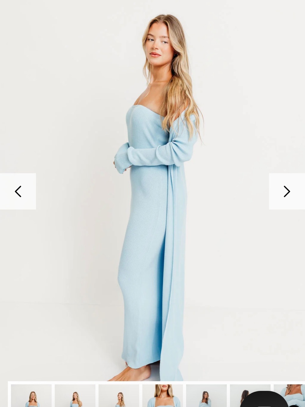 Lima Two Piece Dress Set- Light Blue - Picture 6 of 7
